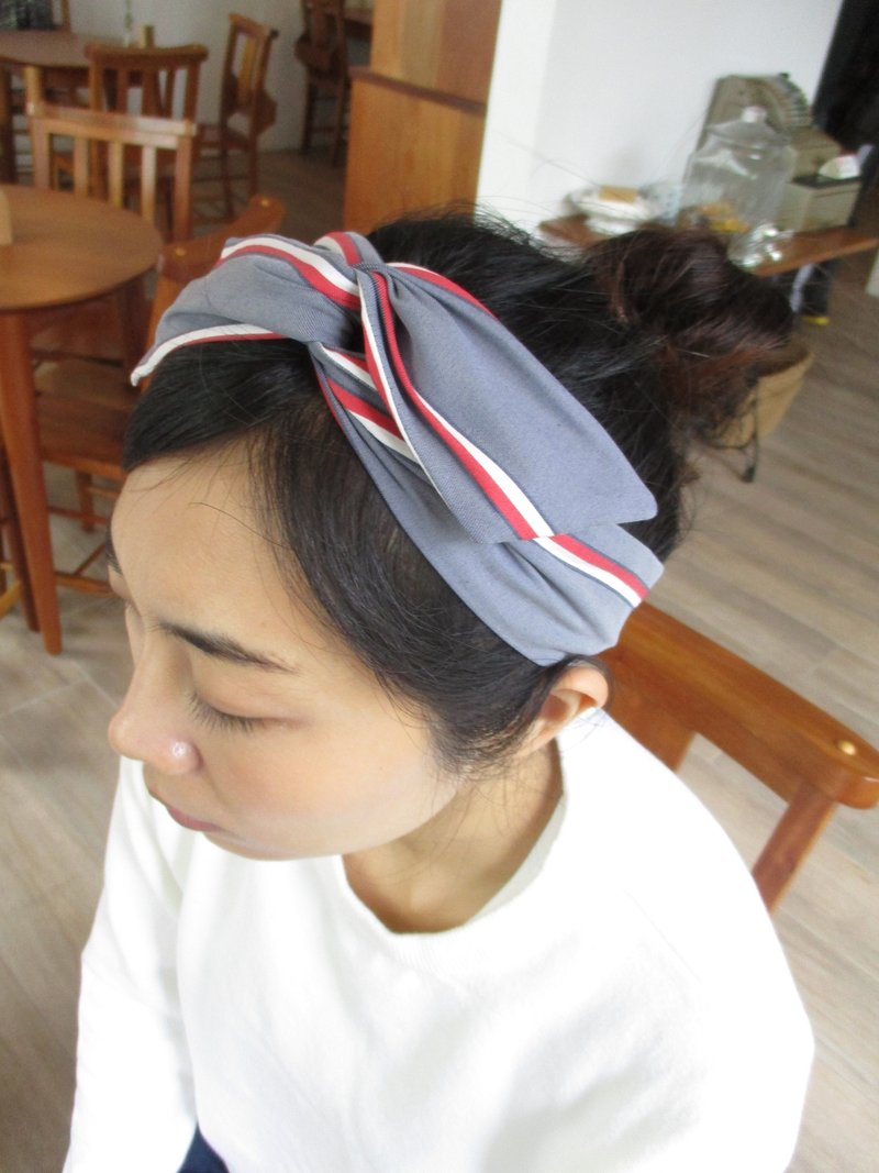 转转发带-原蓝 - 发饰 - 棉．麻 蓝色