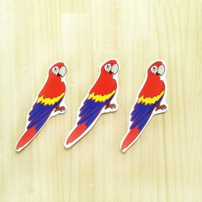 1212玩乐设计 逗趣到处贴 防水贴纸-红金刚鹦鹉 - 贴纸 - 防水材质 红色