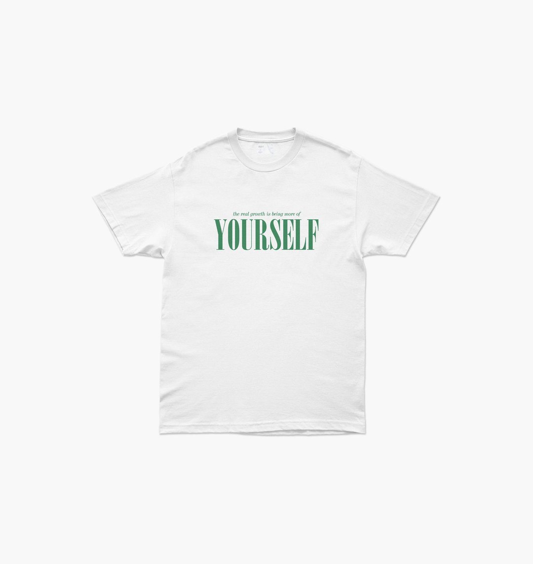 上衣 HAY : YOURSELF T-Shirt - White / Oatmeal (unisex) - 女装 T 恤 - 棉．麻 