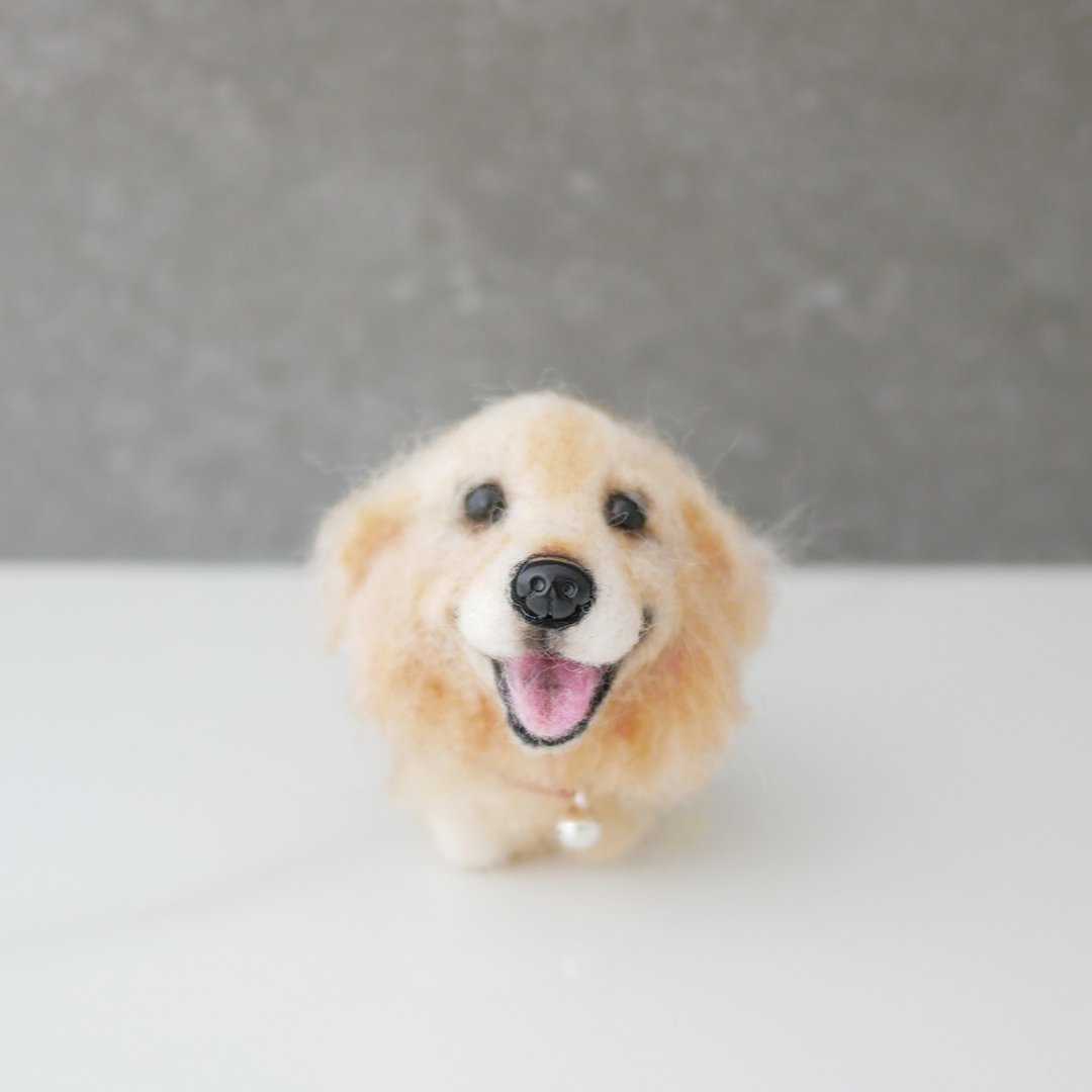 黄金猎犬定制化羊毛毡  宠物定制 公仔 - 玩偶/公仔 - 羊毛 金色