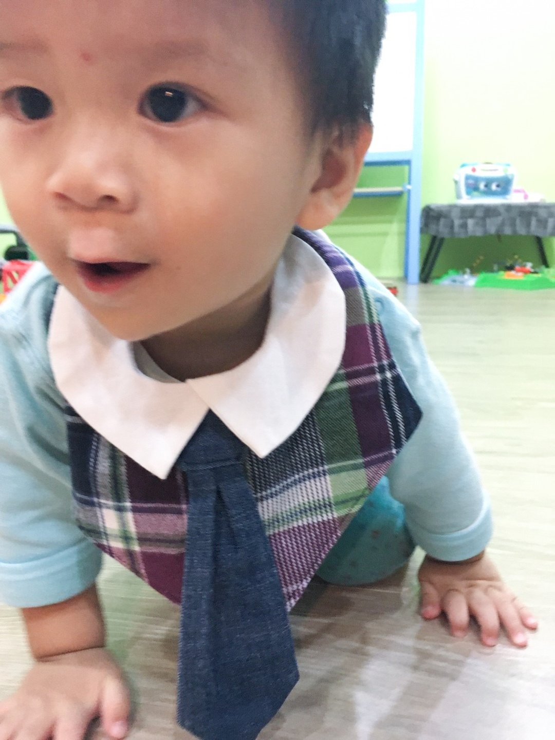 口水巾-苏格兰 手作 无毒 衬衫 婴 幼儿 口水巾 奶嘴链 - 围嘴/口水巾 - 棉 紫色