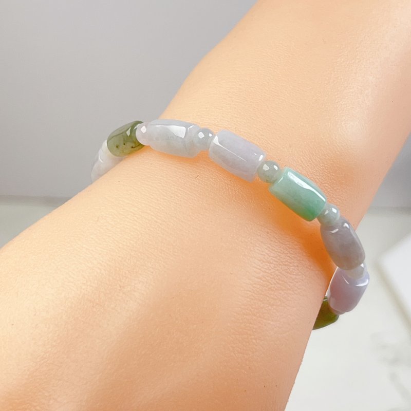 【万事亨通】多彩翡翠路路通手珠手链 | 天然缅甸玉A货翡翠| 送礼 - 手链/手环 - 玉石 多色