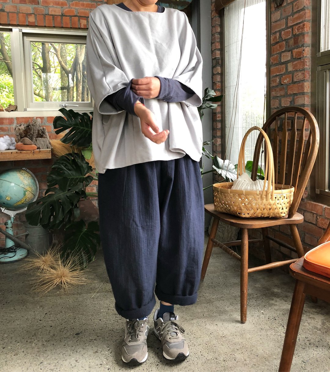 立体水洗厚磅双层棉 反折澎澎宽筒裤 - 女装长裤 - 棉 多色
