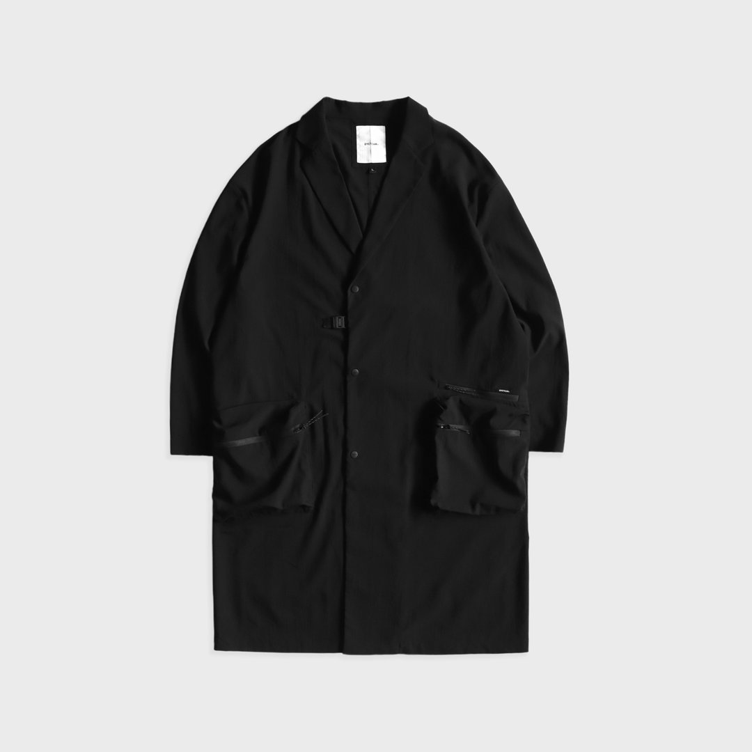 DYCTEAM - Coolmax Loose Trench Coat (black) - 男装西装外套 - 其他材质 黑色