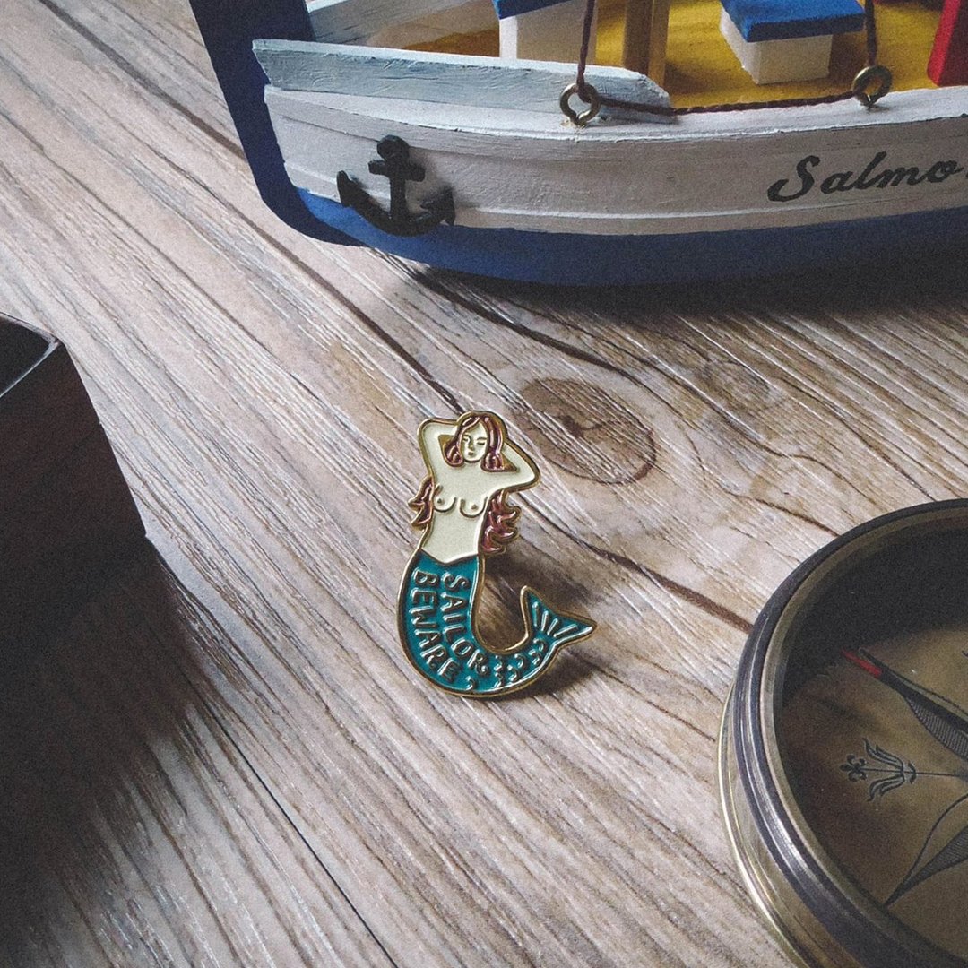 Pin 纯铜别针 - Sailor Beware - 胸针 - 其他金属 