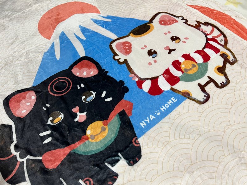 富士山猫 毛毯被 冷气被 - 被子/毛毯 - 棉．麻 白色