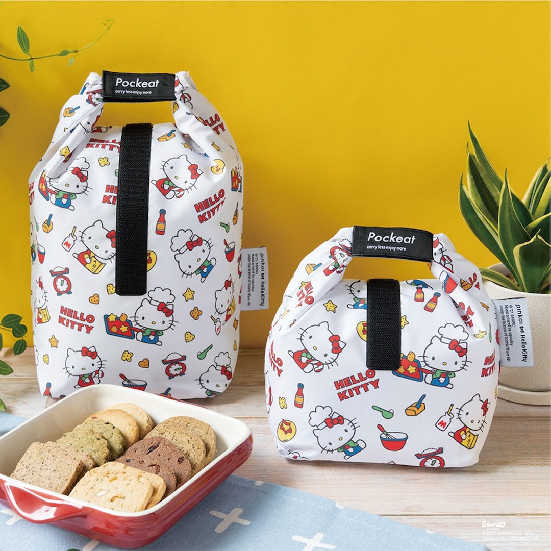 【绝版倒数】Pockeat食物袋(大食袋)-Hello Kitty联名款-Kitty烤 - 便当盒/饭盒 - 塑料 白色