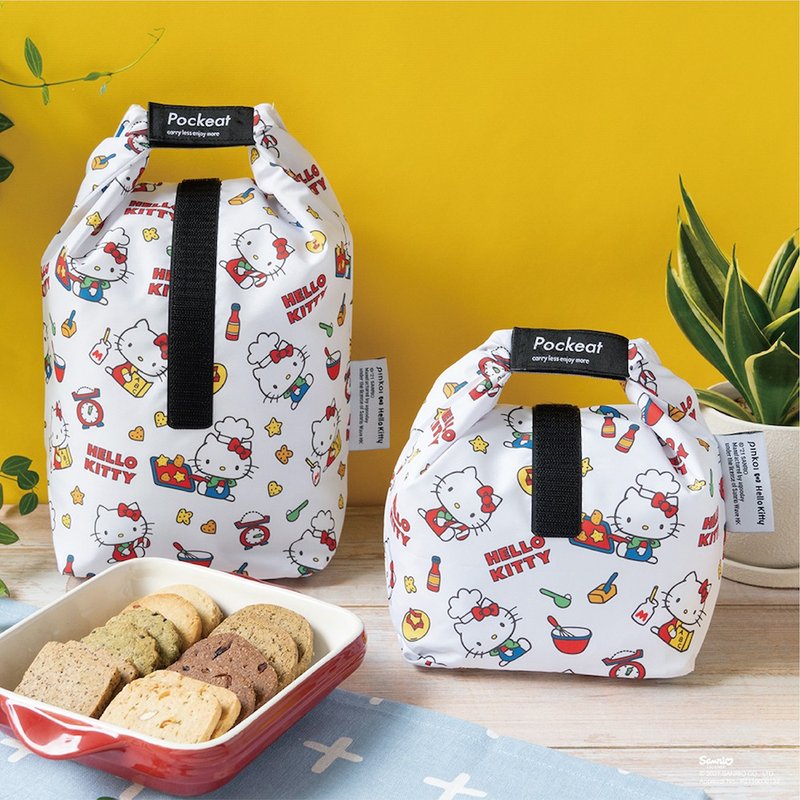 【绝版倒数】Pockeat食物袋(大食袋)-Hello Kitty联名款-Kitty烤 - 便当盒/饭盒 - 塑料 白色