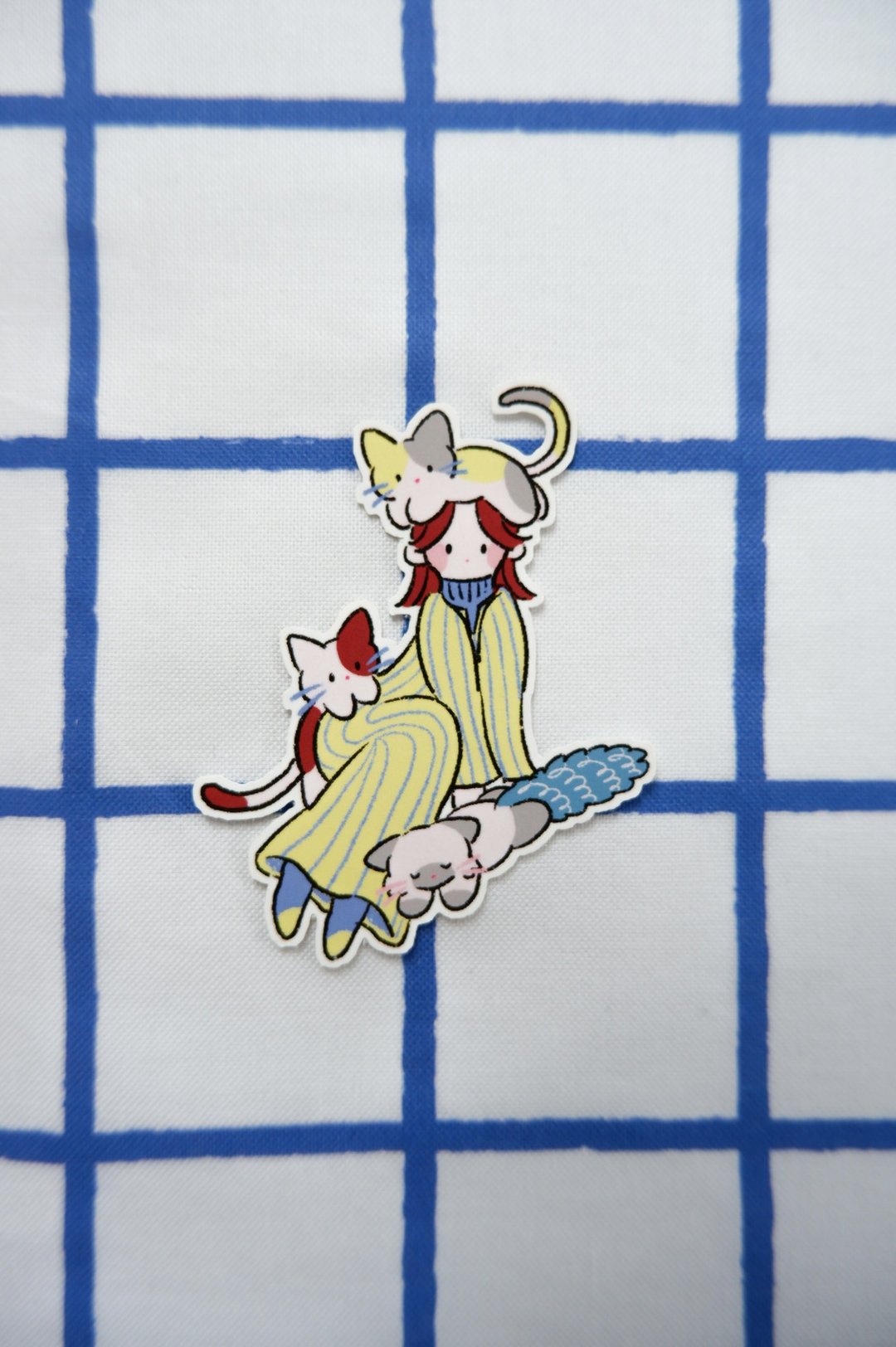 防水贴纸猫和女孩 - 贴纸 - 纸 
