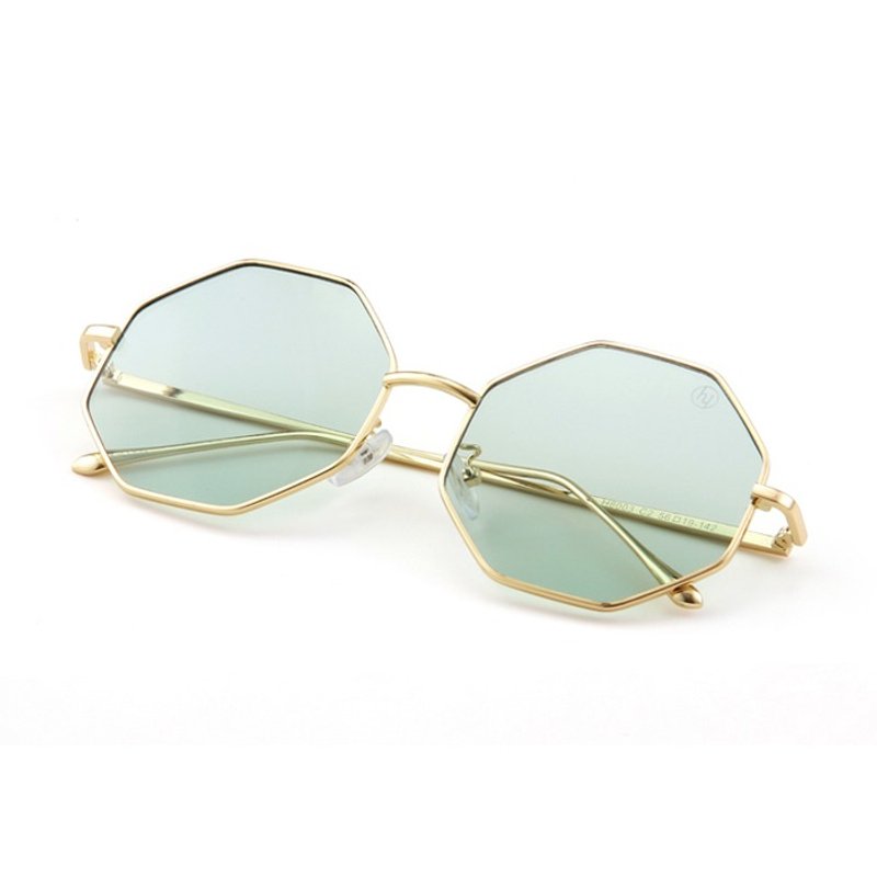 韩国Hybition墨镜 Stardust Original 星角形金框 / 绿透镜片 - 墨镜 - 其他金属 金色