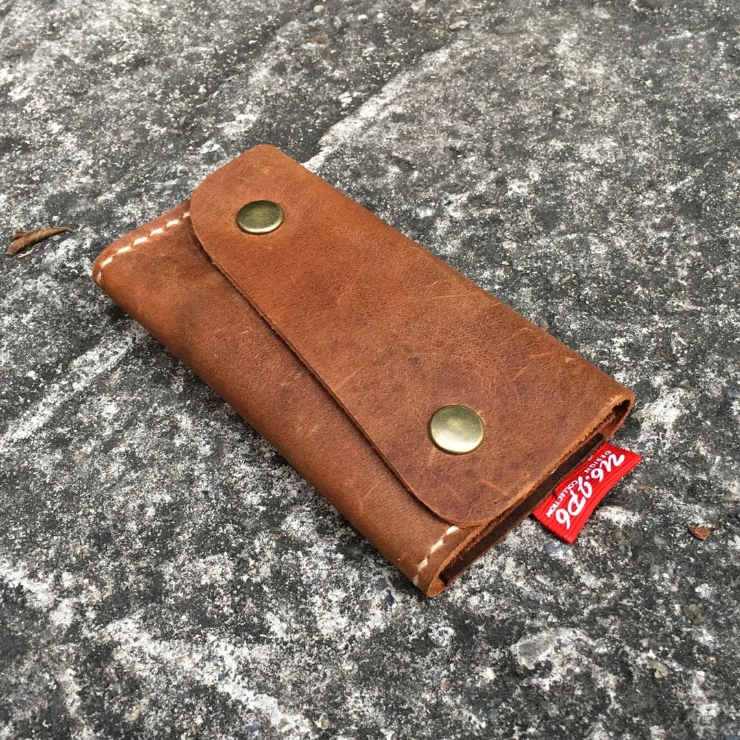 【U6.JP6 手工皮件】-手作皮革缝制.零钱包 / 卡片夹 / 名片夹 / 万用包(男女适用) - 其他 - 真皮 咖啡色