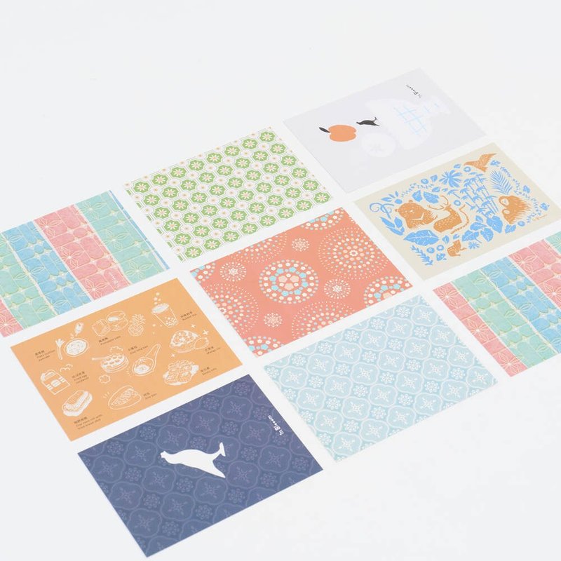 印花乐明信片(多款花色选择) - 卡片/明信片 - 纸 多色