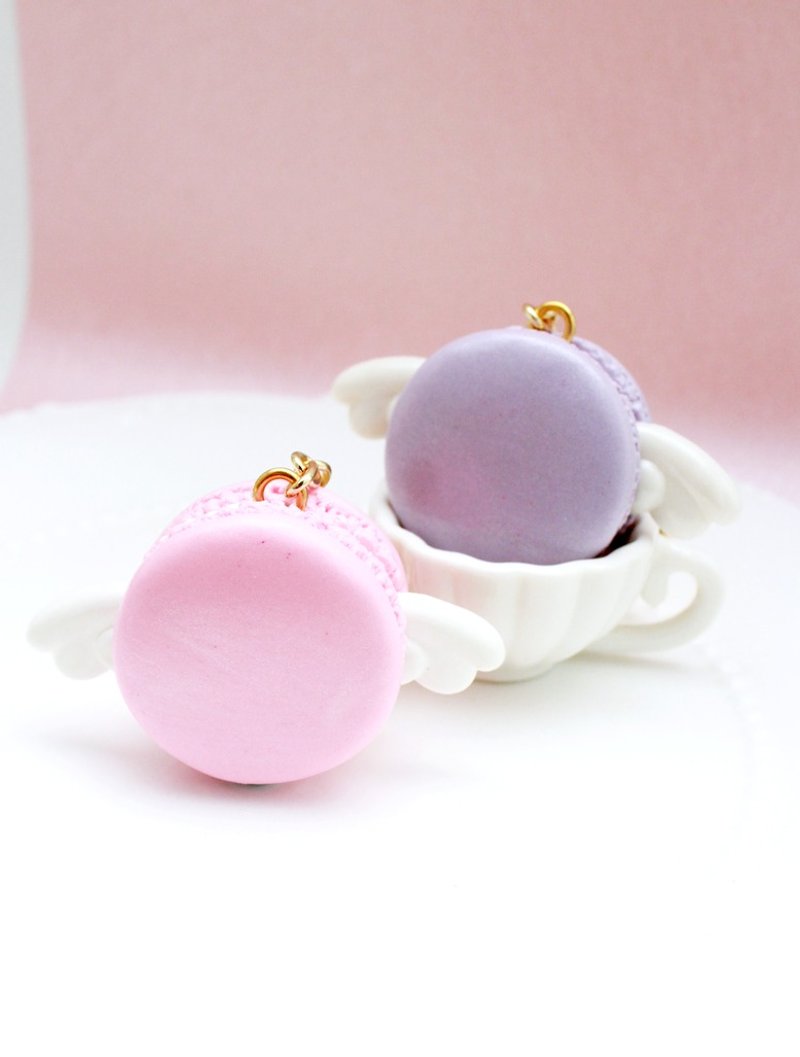 天使马卡龙钥匙圈挂饰/婚礼小物/圣诞节/生日礼物 - 钥匙链/钥匙包 - 粘土 多色