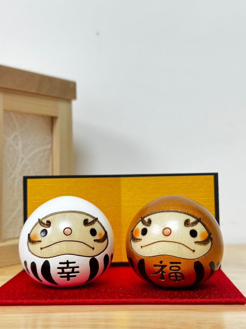 卯三郎之孙 | 幸福木达磨套装 (白金套装) - 摆饰 - 木头 