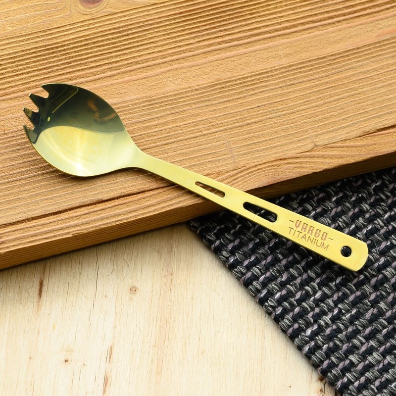 【美国 Vargo】 Titanium Spork 经典纯钛汤叉 黄色 #T210 - 餐刀/叉/匙组合 - 其他材质 金色