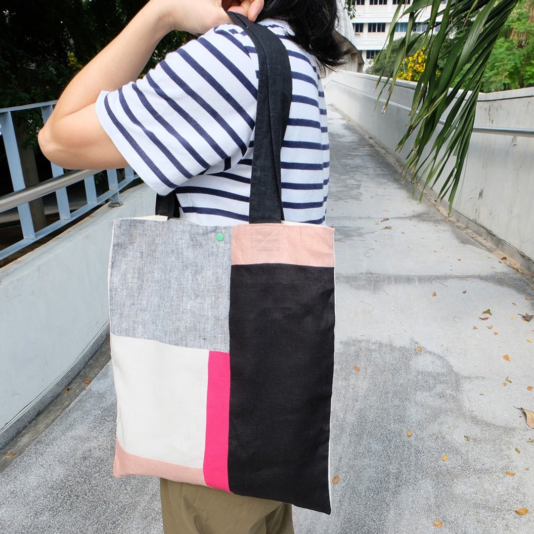Niko Tote Bag - Neon Pink - 手提包/手提袋 - 棉 粉红色