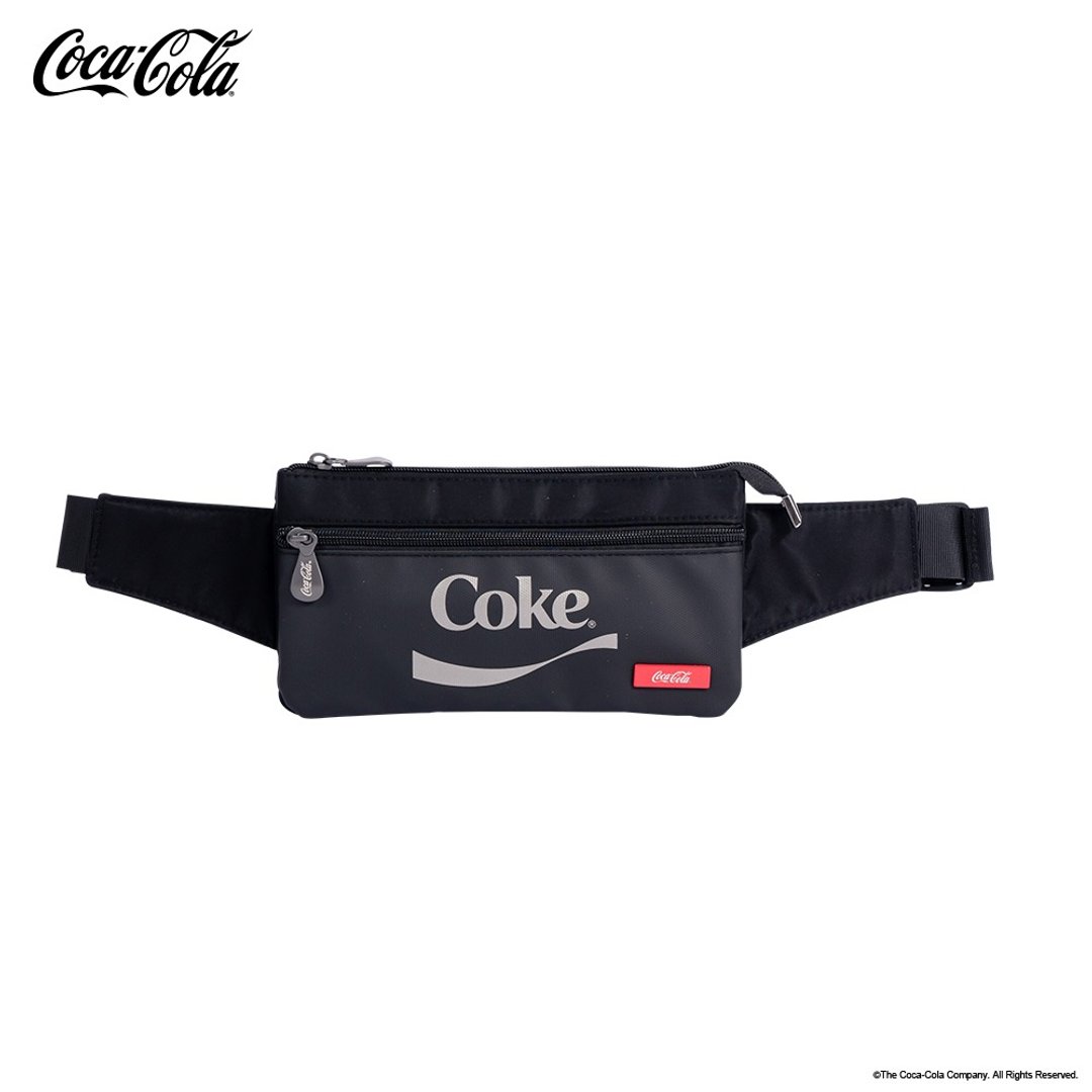 【Coca-Cola可口可乐】腰包 斜肩包 胸包 贴身腰包 侧肩腰包 - 侧背包/斜挎包 - 聚酯纤维 黑色