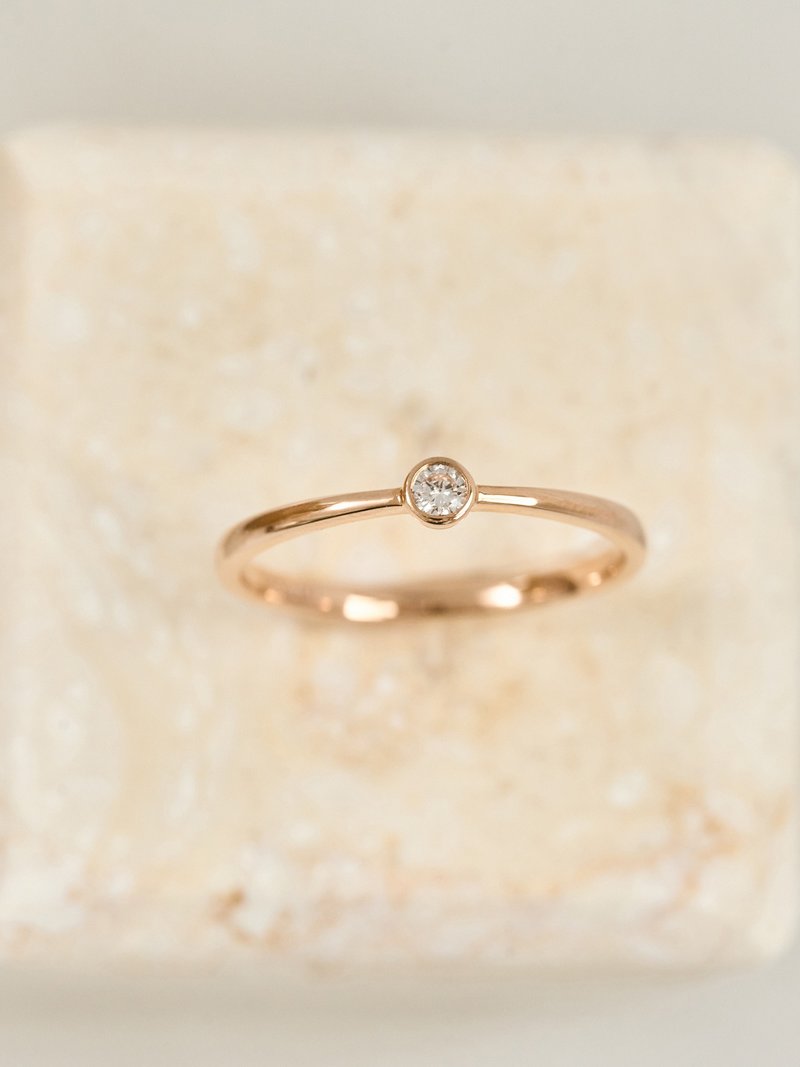 | AURA简约戒指 | 18K金 钻石轻珠宝//圣诞礼物 - 戒指 - 贵金属 