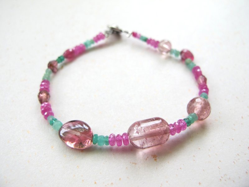 onion-bulb手创天然石系列-‘甜在我心’-碧玺┌925银饰 - 手链/手环 - 宝石 多色