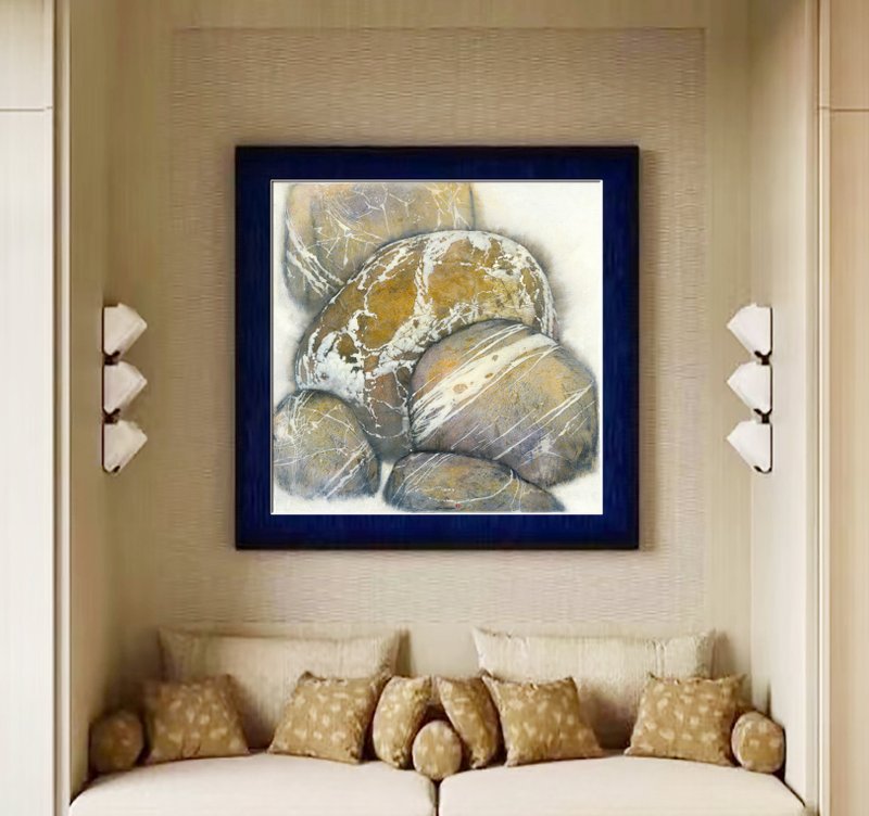 天地一石系列艺术家林顺雄Sun Lin抽象画限量版文化礼物 - 海报/装饰画/版画 - 其他材质 卡其色