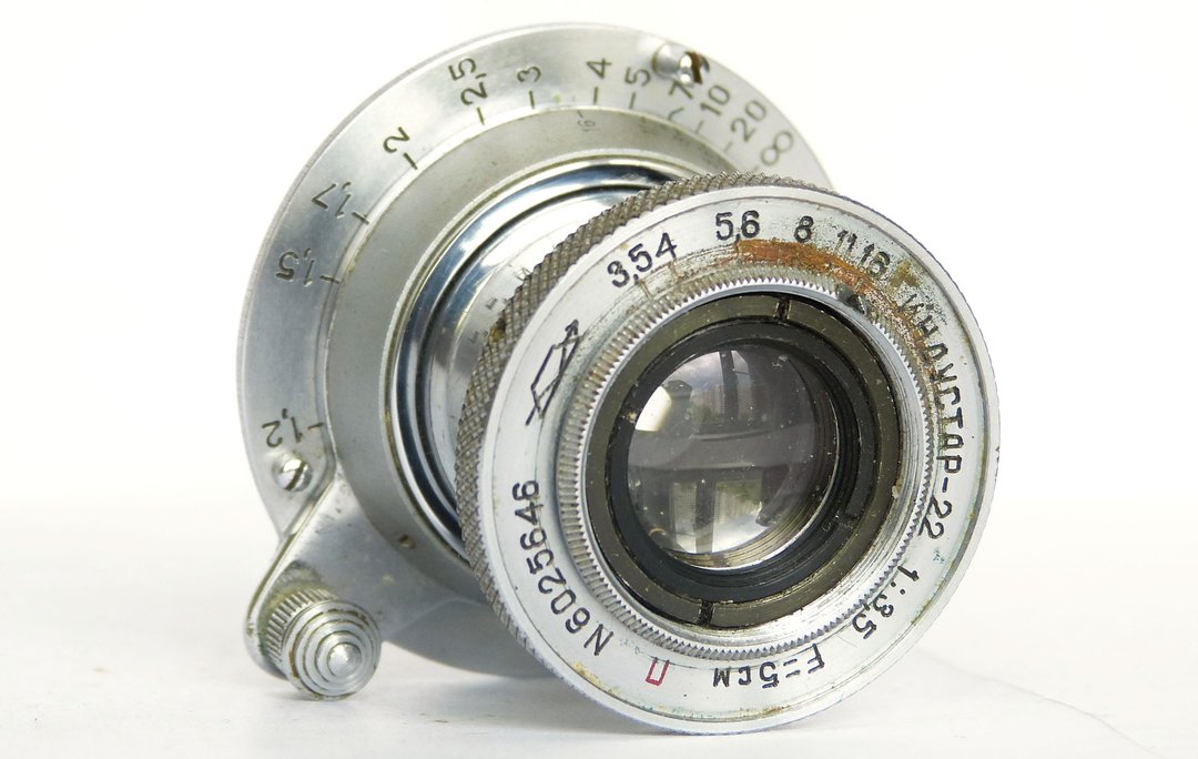Industar-22 red P 3.5/50 USSR collapsible lens KMZ M39 mount - 相机 - 其他材质 银色