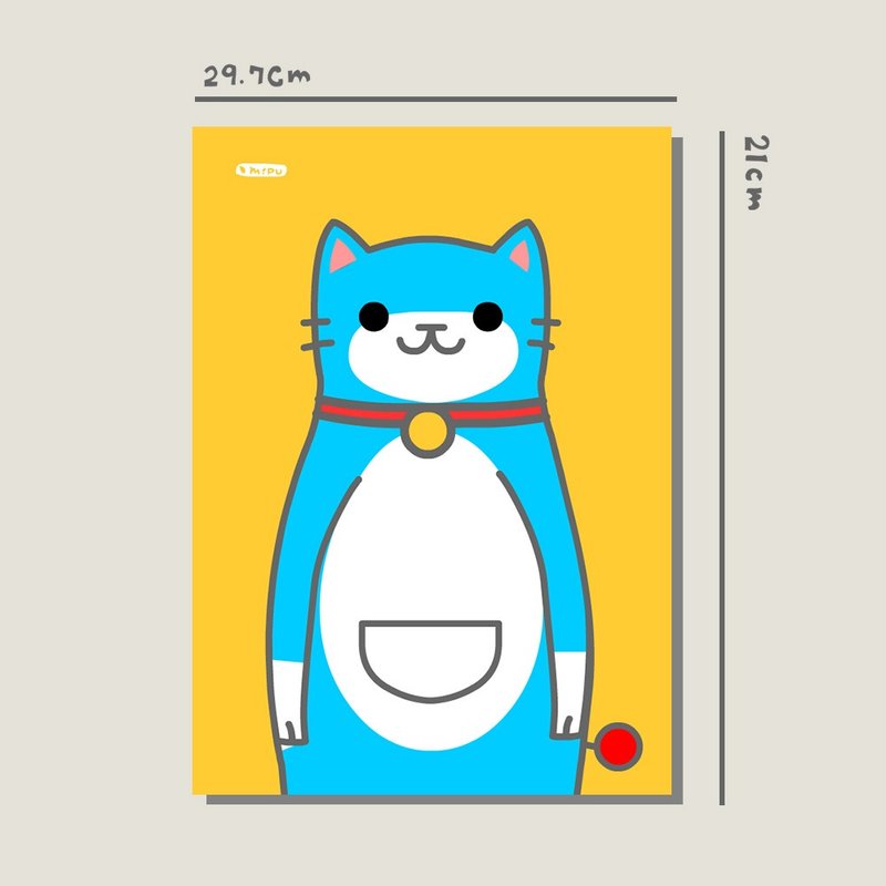 原创A4海报/哆啦A梦/原创设计/猫咪/A4海报/装饰画/印刷海报 - 海报/装饰画/版画 - 纸 