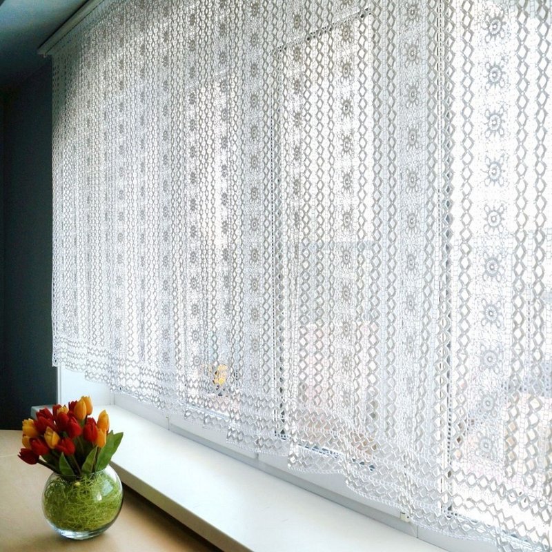 Crochet lace curtain pattern pdf electronic file digital download - 编织/刺绣/羊毛毡/裁缝 - 棉．麻 白色