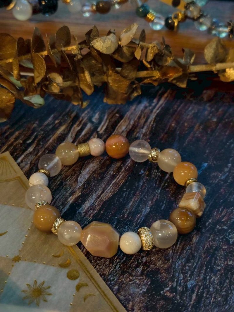 定制化水晶矿石手链  属于你的安心小宇宙  温柔与勇气水晶手链 - 手链/手环 - 水晶 