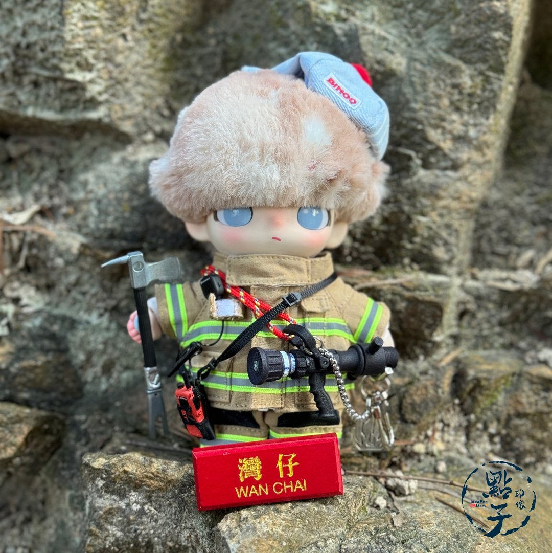 消防员17cm Dimoo PBI黄金战衣 - 玩偶/公仔 - 棉 橘色