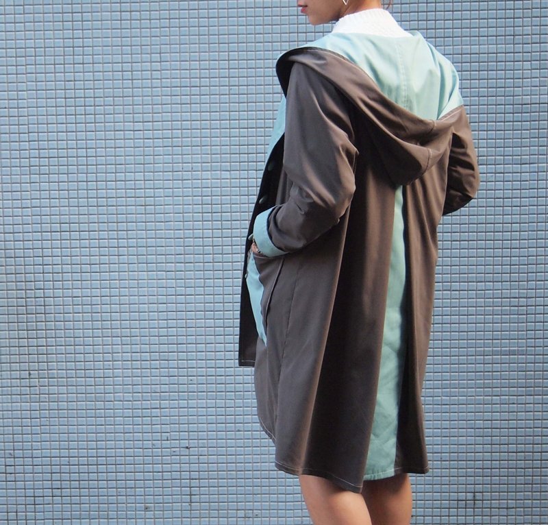 小飞侠的大风衣─可可薄荷 - 女装西装外套/风衣 - 聚酯纤维 绿色