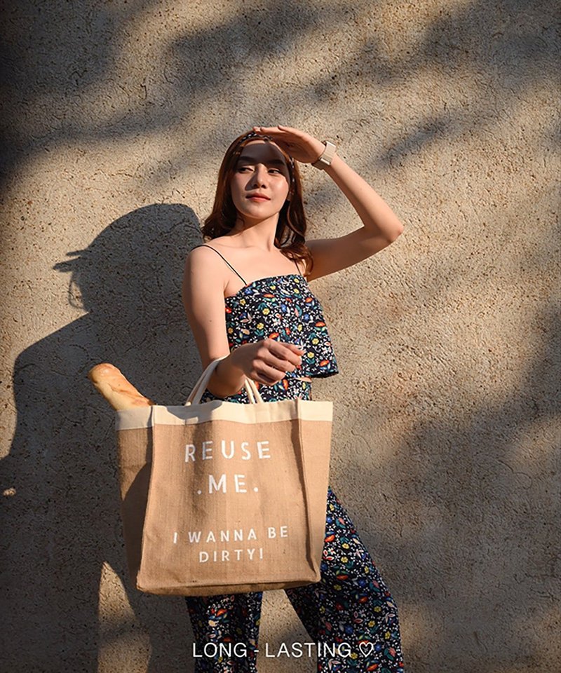 Reuse Me Eco Tote Bag - 手提包/手提袋 - 环保材料 卡其色