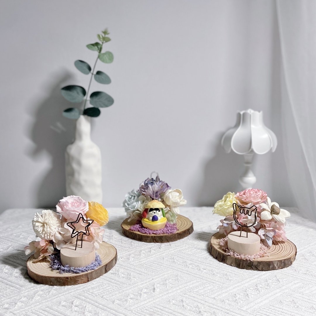 永生花Memo夹/便条夹/留言夹.纪念品.办公室小物 - 干燥花/捧花 - 植物．花 粉红色