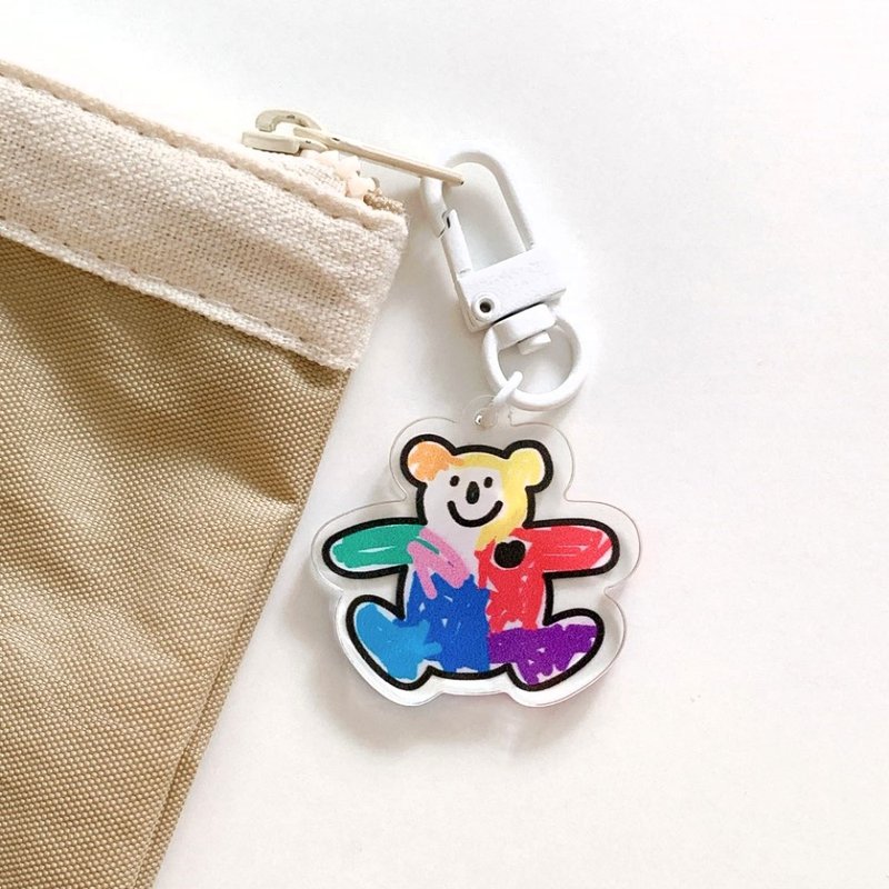 SASIM 压克力 彩色小熊 钥匙圈 / 吊饰 - 钥匙链/钥匙包 - 压克力 