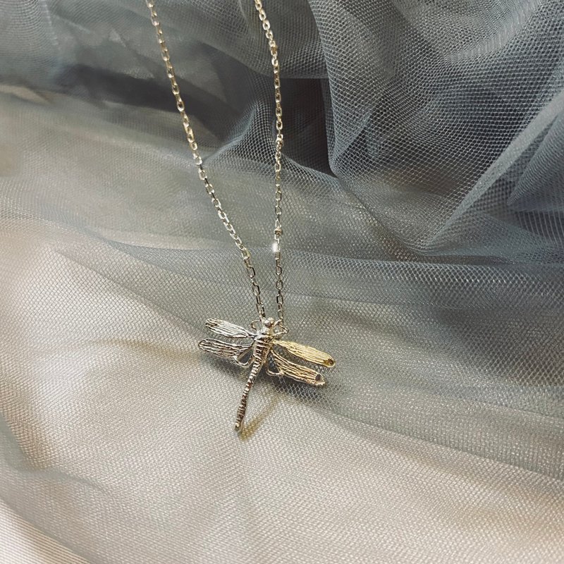 蜻蜓项链 | 手工 925银 - 项链 - 纯银 灰色
