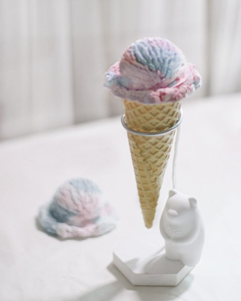 冰淇淋扩香石- 附铁丝架小熊托盘 - 香薰/精油/线香 - 其他材质 