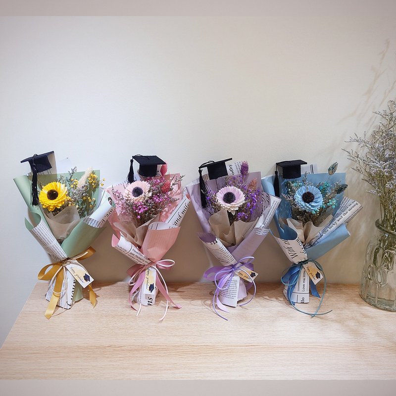 约定向日葵毕业花束小款 /毕业花束/永生花/干燥花束/太阳花 - 干燥花/捧花 - 植物．花 黄色