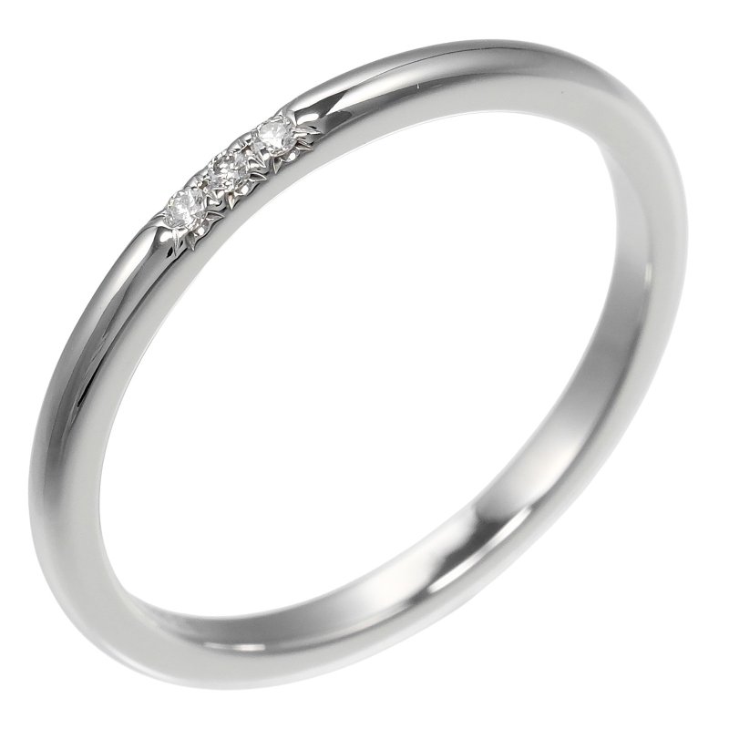 【日本直送】TIFFANY&Co. 戒指 永恒 വിവാഹം 经典 16号 Pt950铂金 3P钻石 约3.56g 戒指 2mm【二手】 - 戒指 - 贵金属 银色
