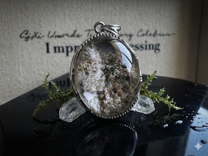 白粉绿紫幽灵串银发吊坠 白铜 - 项链 - 水晶 