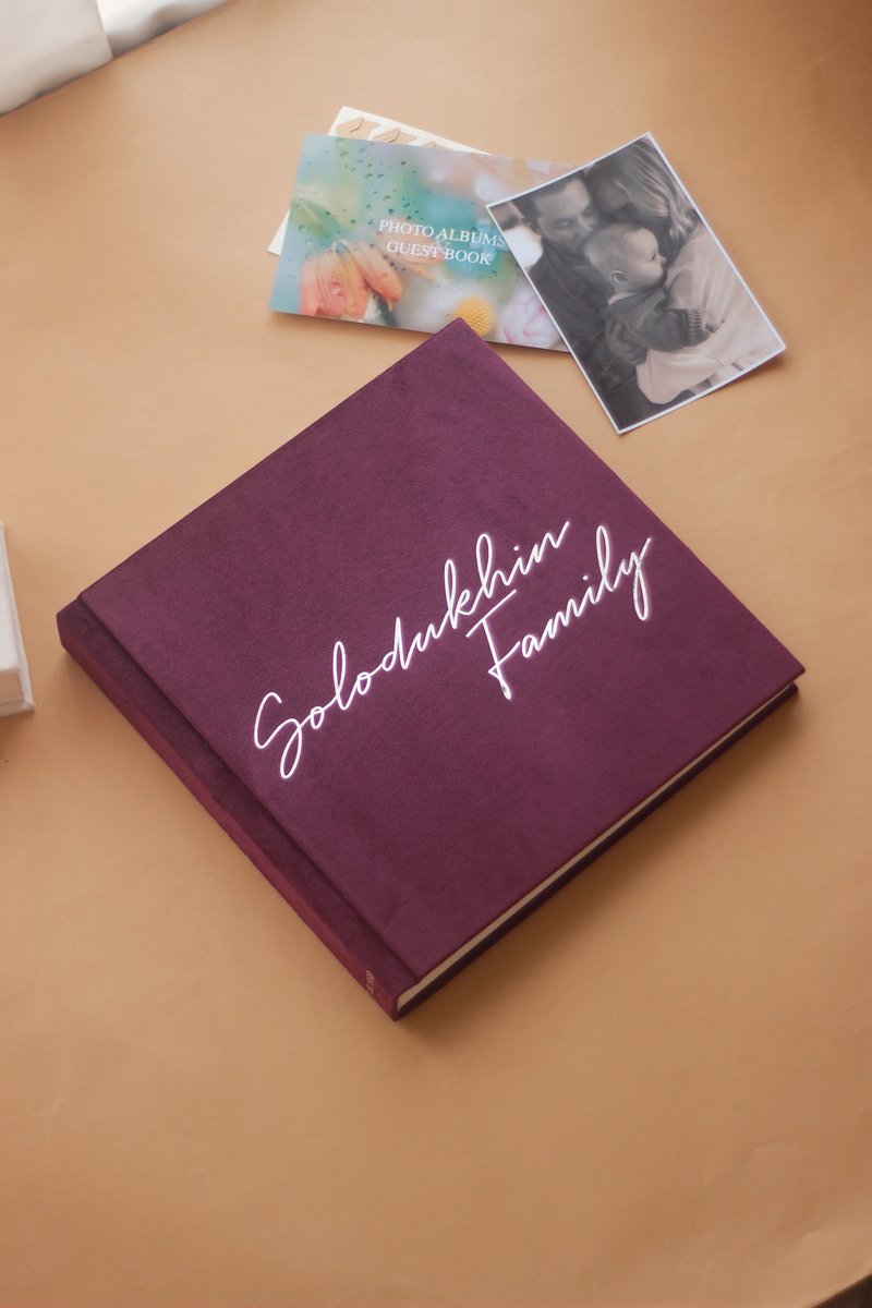 紫色相册许愿簿 23x23 厘米 - 相簿/相册 - 纸 紫色