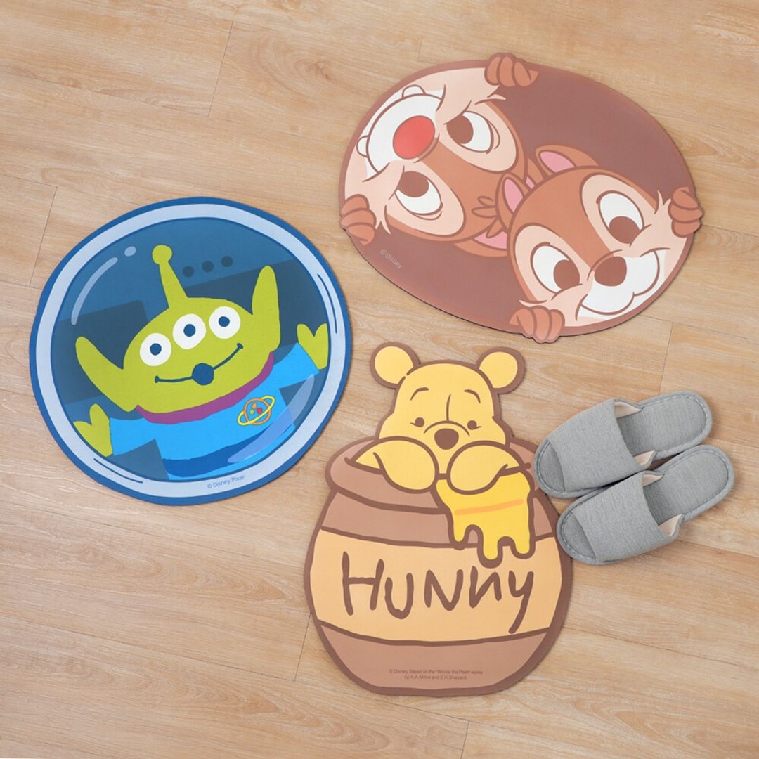 迪士尼软式吸水地垫-Disney 正版授权 小熊维尼 三眼怪 奇奇蒂蒂 - 地垫/地毯 - 塑料 多色