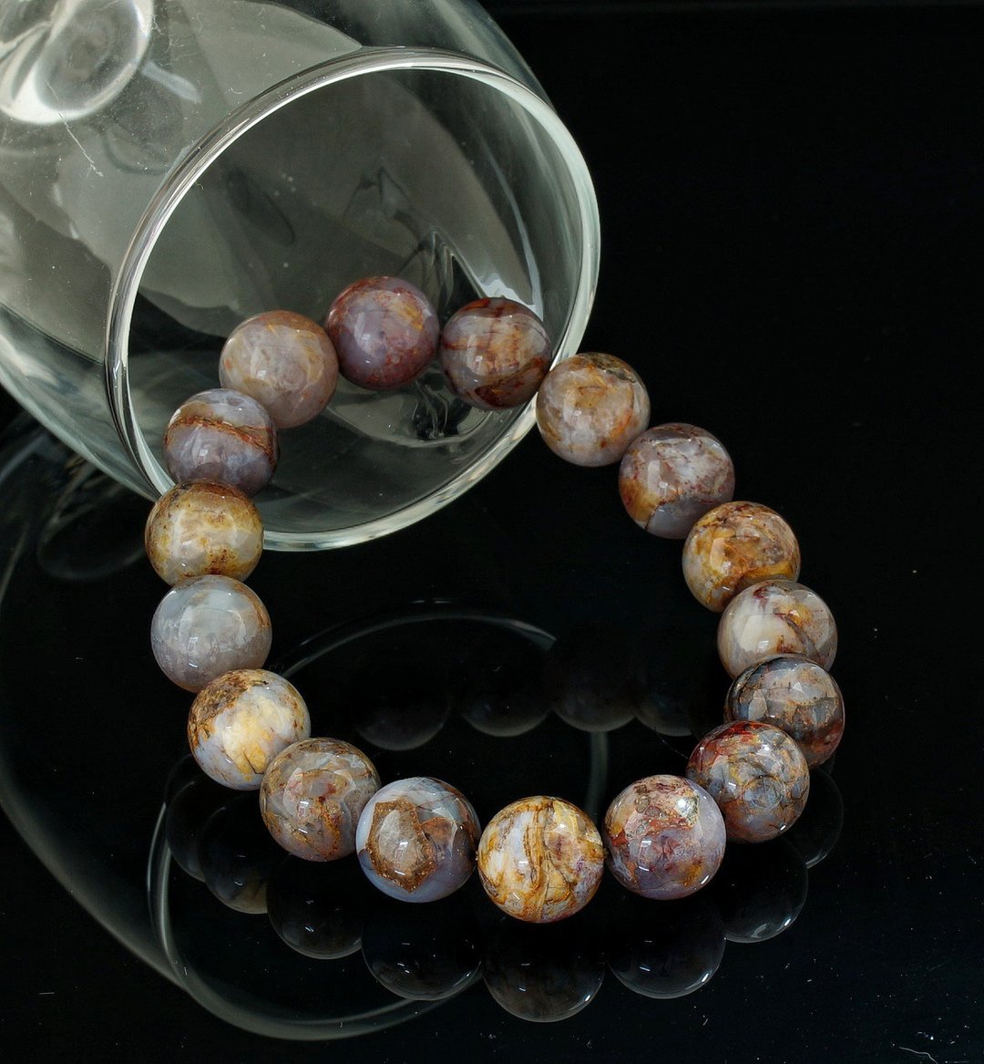 紫罗兰彼得石 12.5mm 手链  Violet Pietersite 12.5mm Bracelet - 手链/手环 - 宝石 