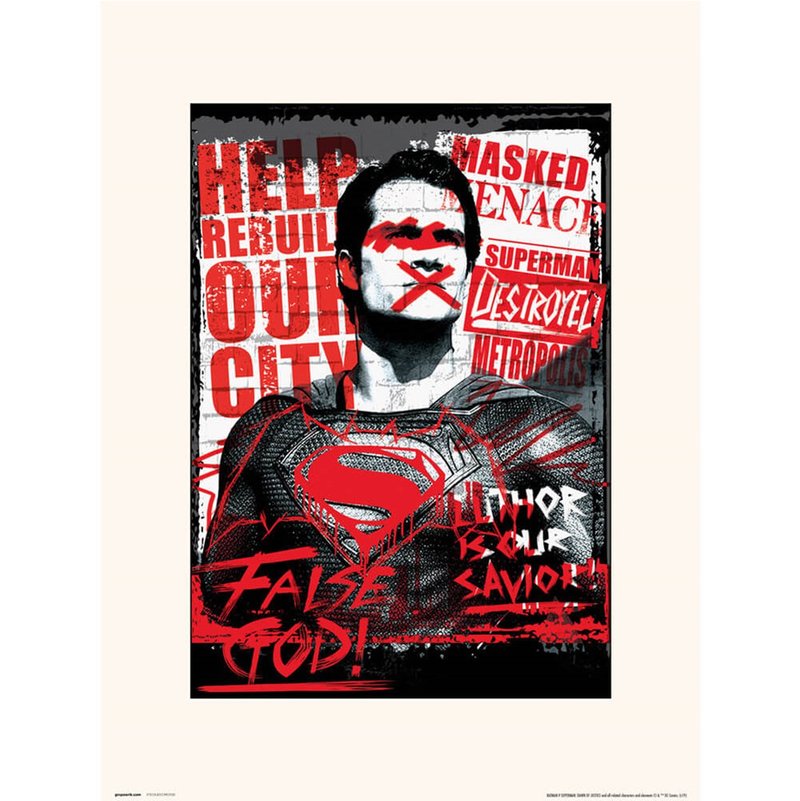 【DC】超人 Superman (涂鸦)  40 x 30cm 进口复制画 - 海报/装饰画/版画 - 其他材质 多色