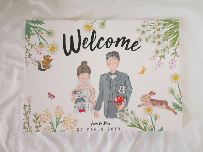 Welcome board 结婚裱装挂画 定制订做 - 卡片/明信片 - 纸 白色