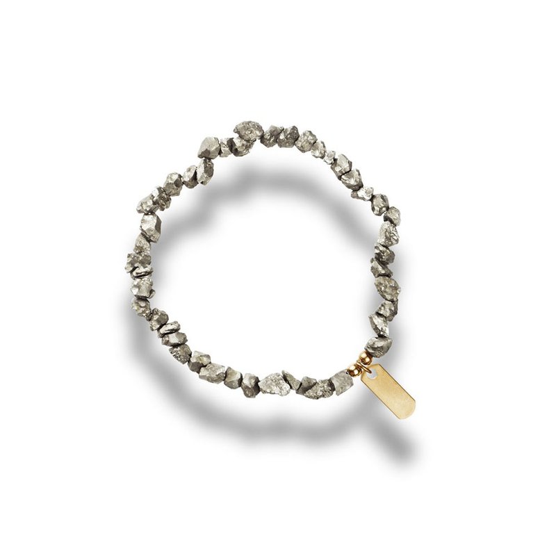 Op.13 复古天然石手链 古法手工做舊 派萊特石 金屬質感銀色 - 手链/手环 - 半宝石 银色