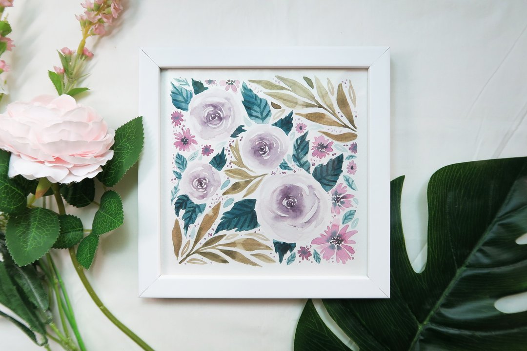 Original picture Purple Roses Water colour painting - 其他 - 纸 紫色