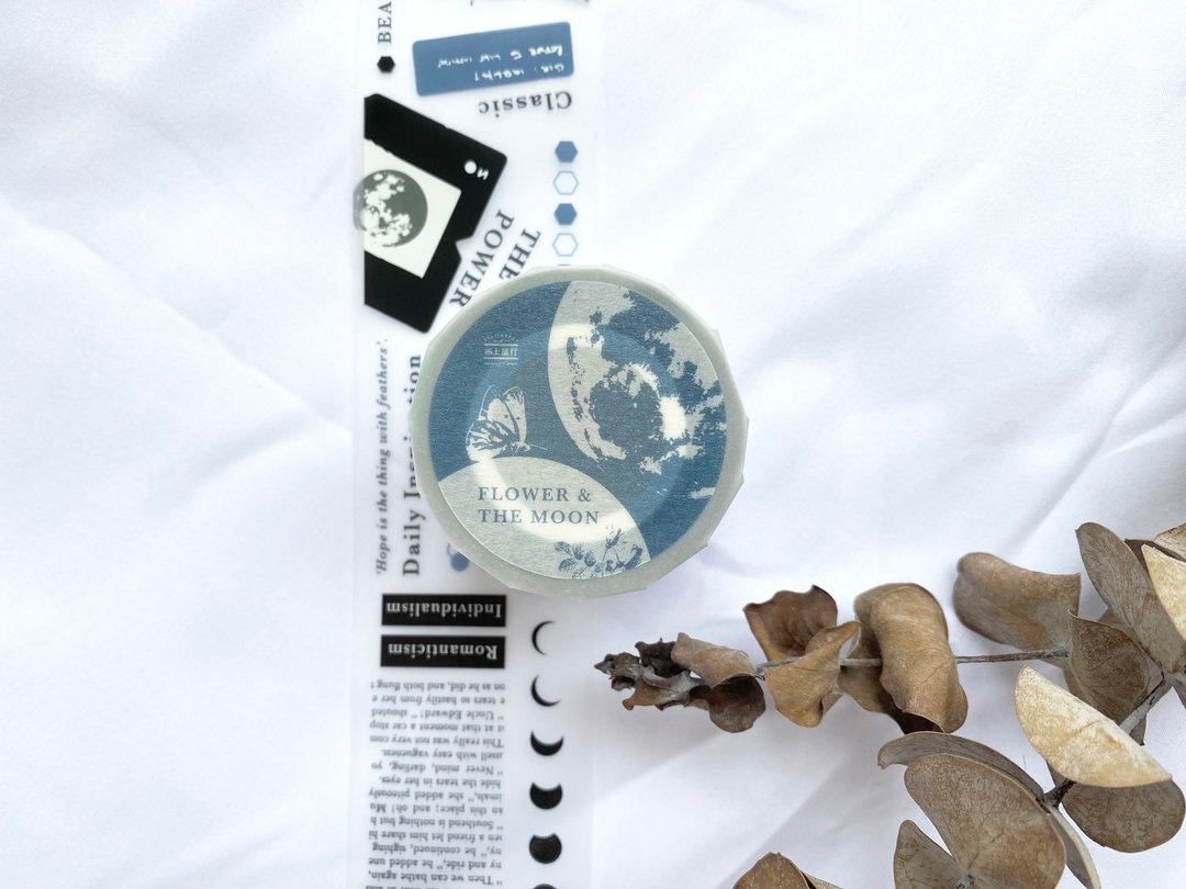 Flower & The Moon 5cm 雾面PET胶带 - 纸胶带 - 塑料 