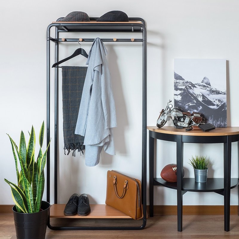 玄关衣帽架-黑/家居收纳 - 衣架/挂勾 - 其他金属 黑色