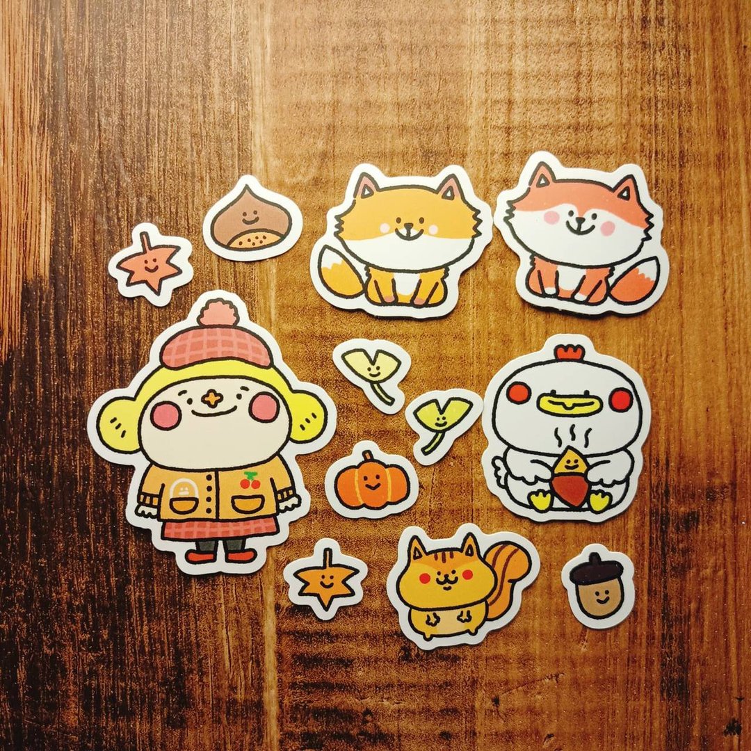 秋游好日贴纸包 - 贴纸 - 塑料 多色