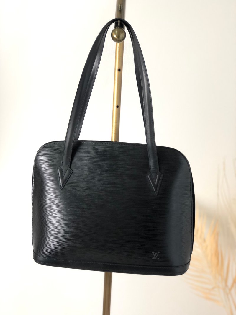 【日本直送，名牌二手包装】LOUIS VUITTON Rusac Epi 手提包黑LV 标志皮革托特包 khy8p2 - 手提包/手提袋 - 真皮 黑色