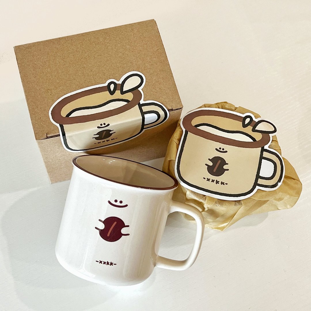 手繪復古咖啡茶杯 / 馬克杯兩用款 / 家用辦公禮物 - 咖啡杯/马克杯 - 纸 白色